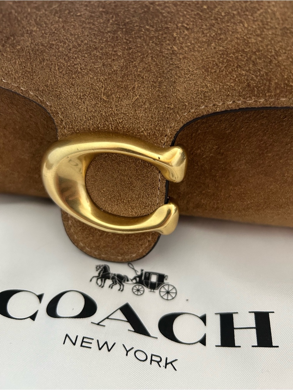 Coach Brown Suede Tabby Shoulder Bag with Gold Hardware - Picture 2 of 14